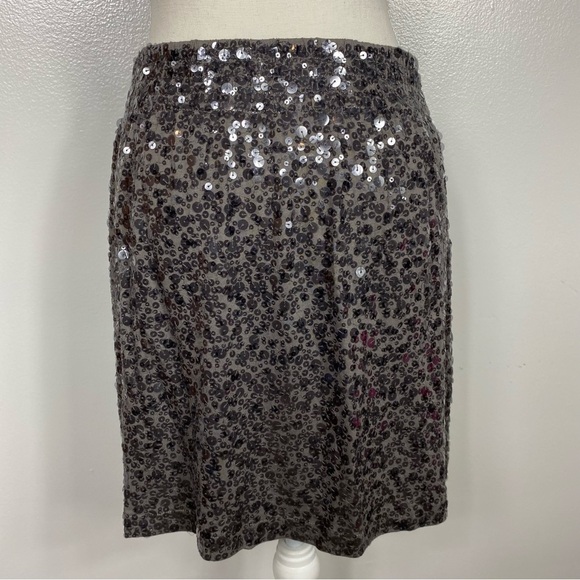 Garnet Hill sequined top and matching sequined skirt set in mocha - Picture 5 of 16
